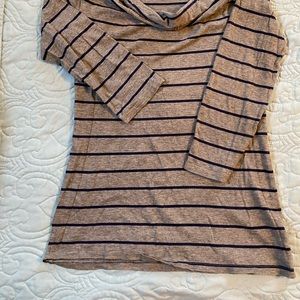 Gap XS Grey/blue stripe cowl neck